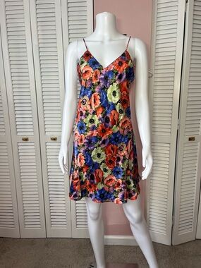 Vintage Victoria's Secret Multicolor Floral Satin Slip Dress